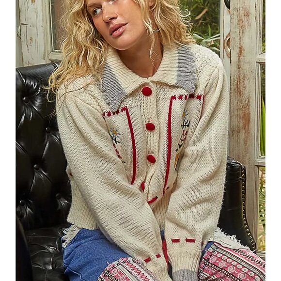 POL Gardenlace Embroidered Knit Cardigan NEW Size Various - Picture 3 of 10